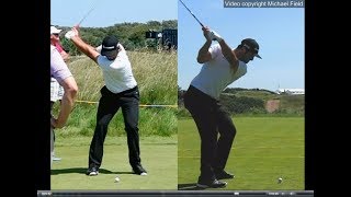 Jon Rahm golf swing  Long Iron faceon amp downtheline July 2017 [upl. by Audley]