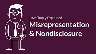 Misrepresentation and Nondisclosure  Contracts  Defenses amp Excuses [upl. by Rickie]