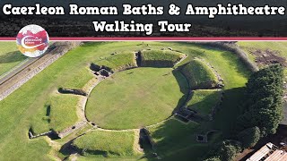 CAERLEON ROMAN BATHS amp AMPHITHEATRE WALES  Walking Tour  Pinned on Places [upl. by Oknuj]