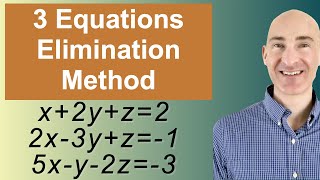 Solving Systems of 3 Equations Elimination [upl. by Elonore]